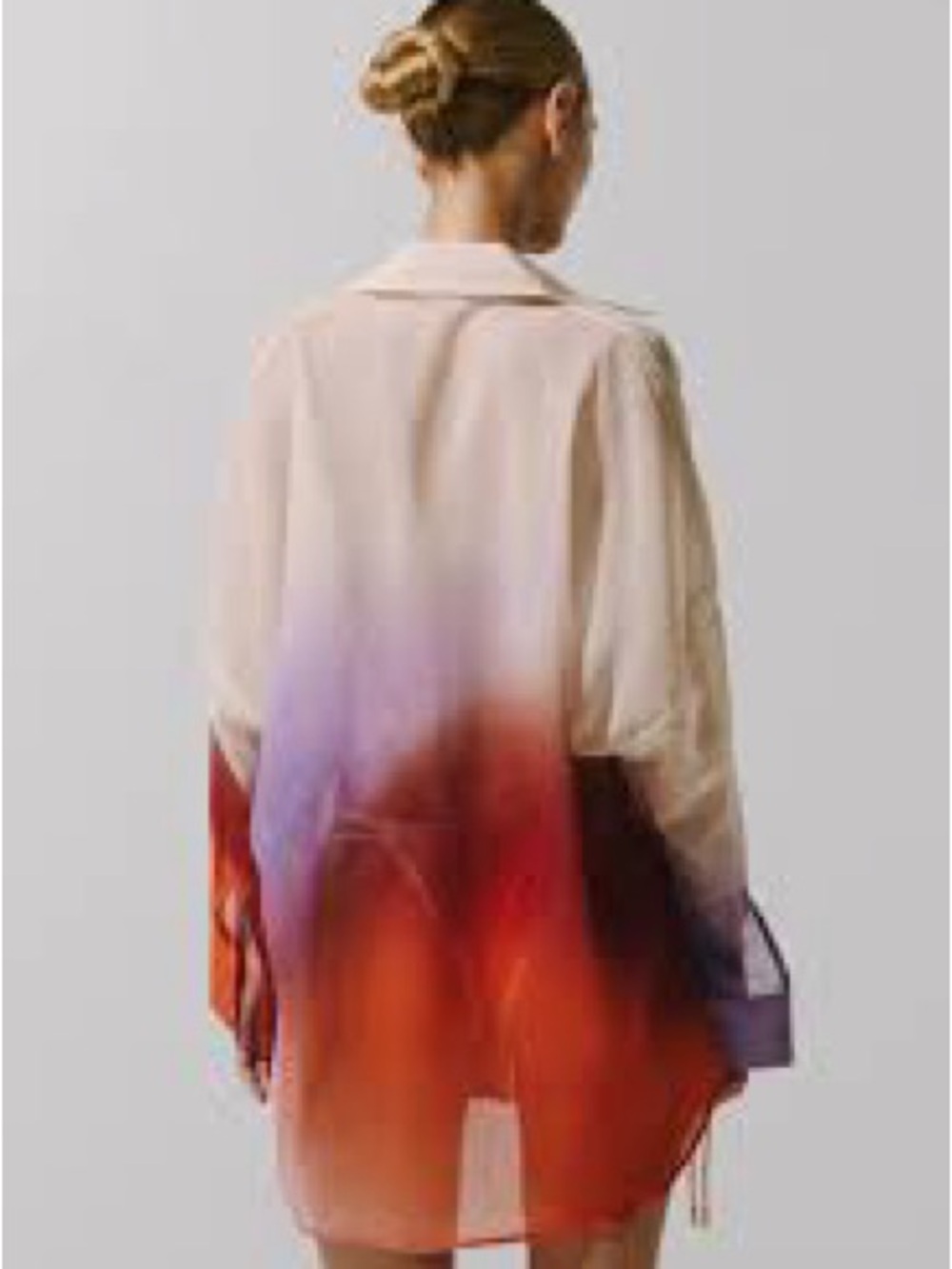 Baobab Collection Women's Ombre Button-Front Shirt - Cream, Coral & Lavender - Picture 5 of 8